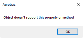 Object Doesn't Support This Property or Method
