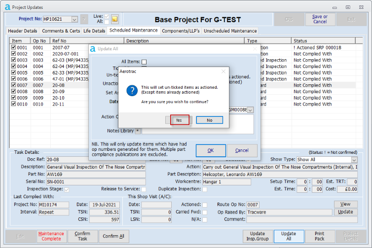 Project Updates - No Maintenance Instruction