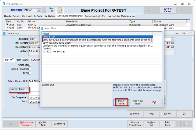 Project Updates - No Maintenance Instruction