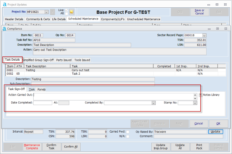 Project Updates - No Maintenance Instruction
