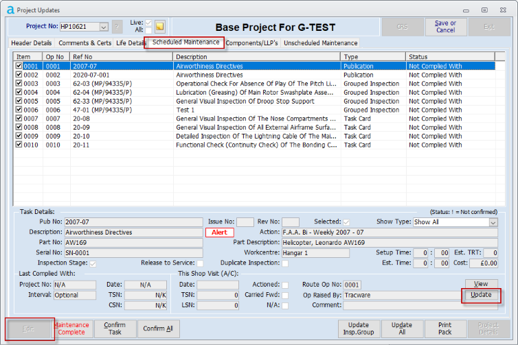 Project Updates - No Maintenance Instruction