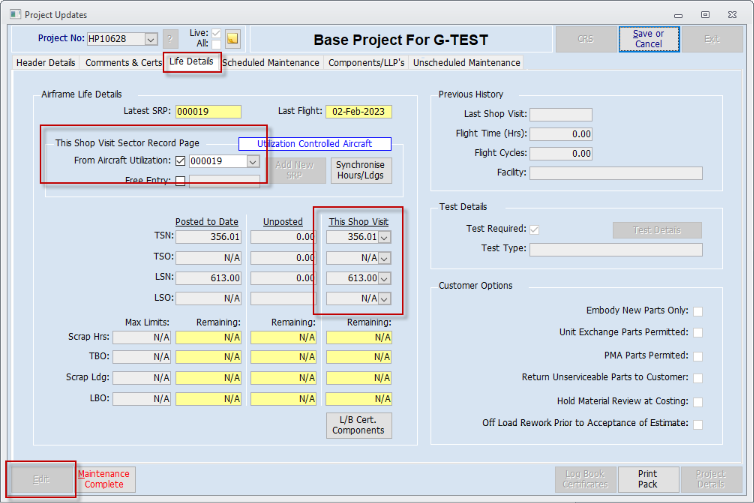 Project Updates - With Maintenance Instruction