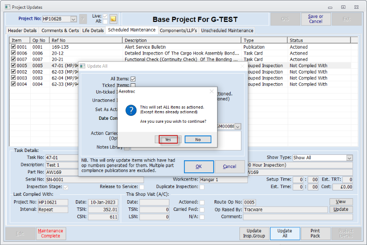 Project Updates - With Maintenance Instruction