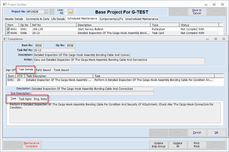 Project Updates - With Maintenance Instruction