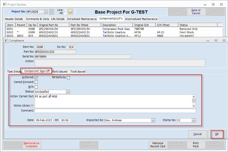 Project Updates - With Maintenance Instruction