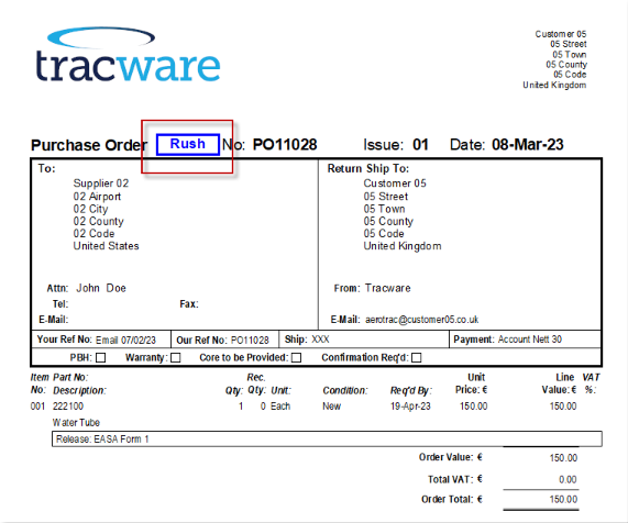 Purchase Order (Stock)