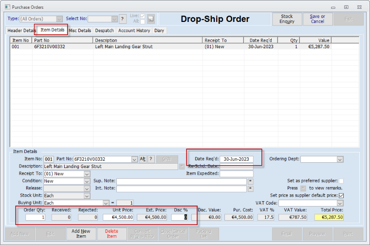 Drop-Ship Sales Order, PO Process